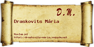 Draskovits Mária névjegykártya