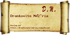 Draskovits Mária névjegykártya