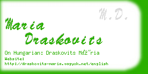 maria draskovits business card